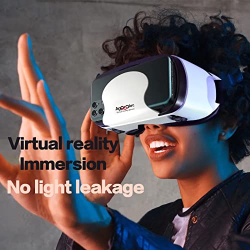 STARHUI VR Brille Handy Virtual Reality mit Fernbedienung, 3D VR-Brille Erleben Sie Spiele und 360 Grad Filme in weicher & komfortabler Glasses für Phone Android 5~7 inch-02, WHITE-0818 - Image 7