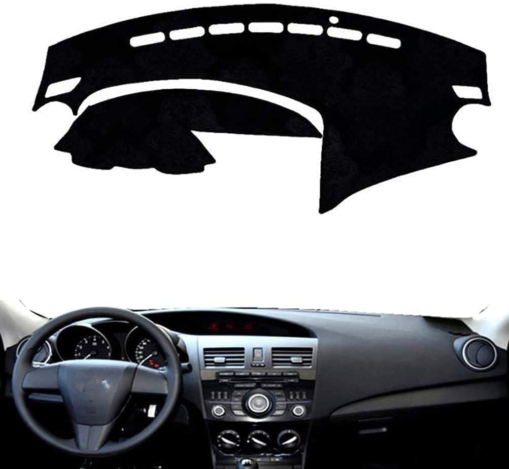 DdaiXQ Car Dashboard Mat For Mazda 3 M3 BL 2009 2010 2011 2012 2013, Anti Slip Anti Glare Dustproof Dashboard Cover Pad Protector Dash Cover Sunshade Dashmat