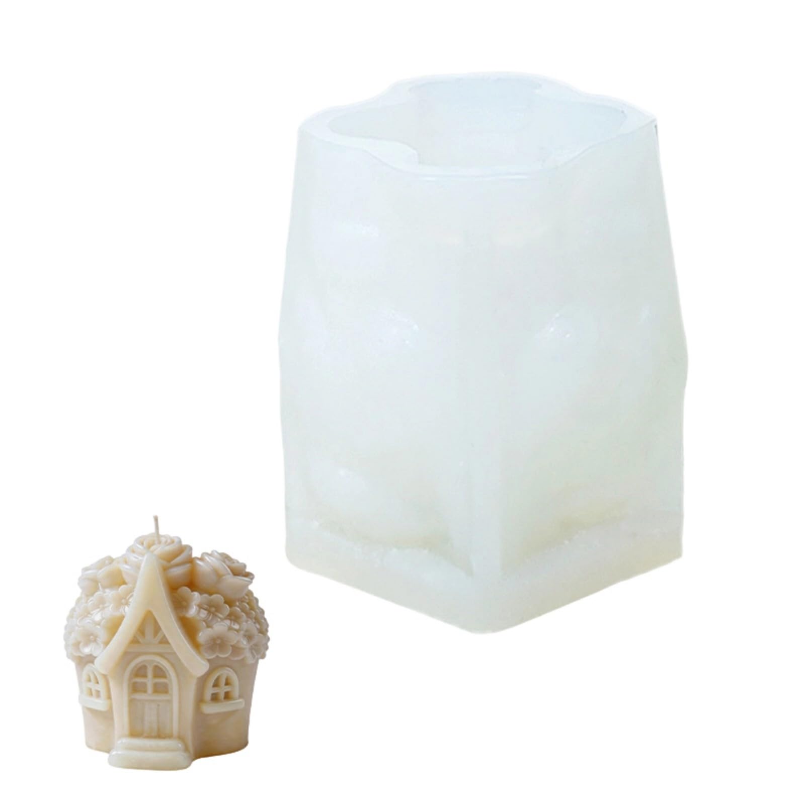 our fave Rose Flower Cottage Shape Silicone Molds Food Grade Silicone for Epoxy Resin Soap Cake Baking Soap Making Cast