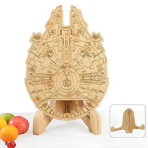 Tabla de cortar Ninefish Millennium Falcon de bambú miniatura 1