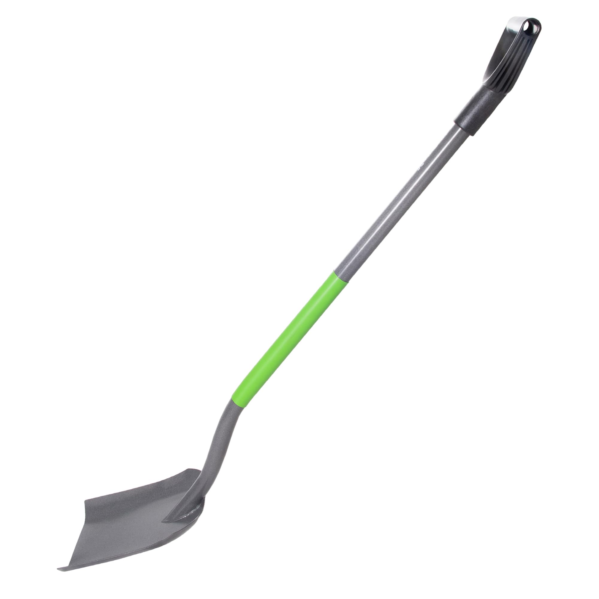 KADAX Sandschaufel für BAU-und Gartenarbeiten, Robuster Gartenspaten, Gartenschaufel, Gartenwerkzeug, Bauschaufel mit D-Griff und Stahlstiel, Spatenschaufel (Grün-Grau)