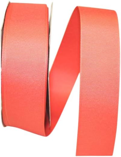 Reliant Ribbon Grosgrain Texture Ribbon, 1-1/2 Inch X 50 Yards, Coral