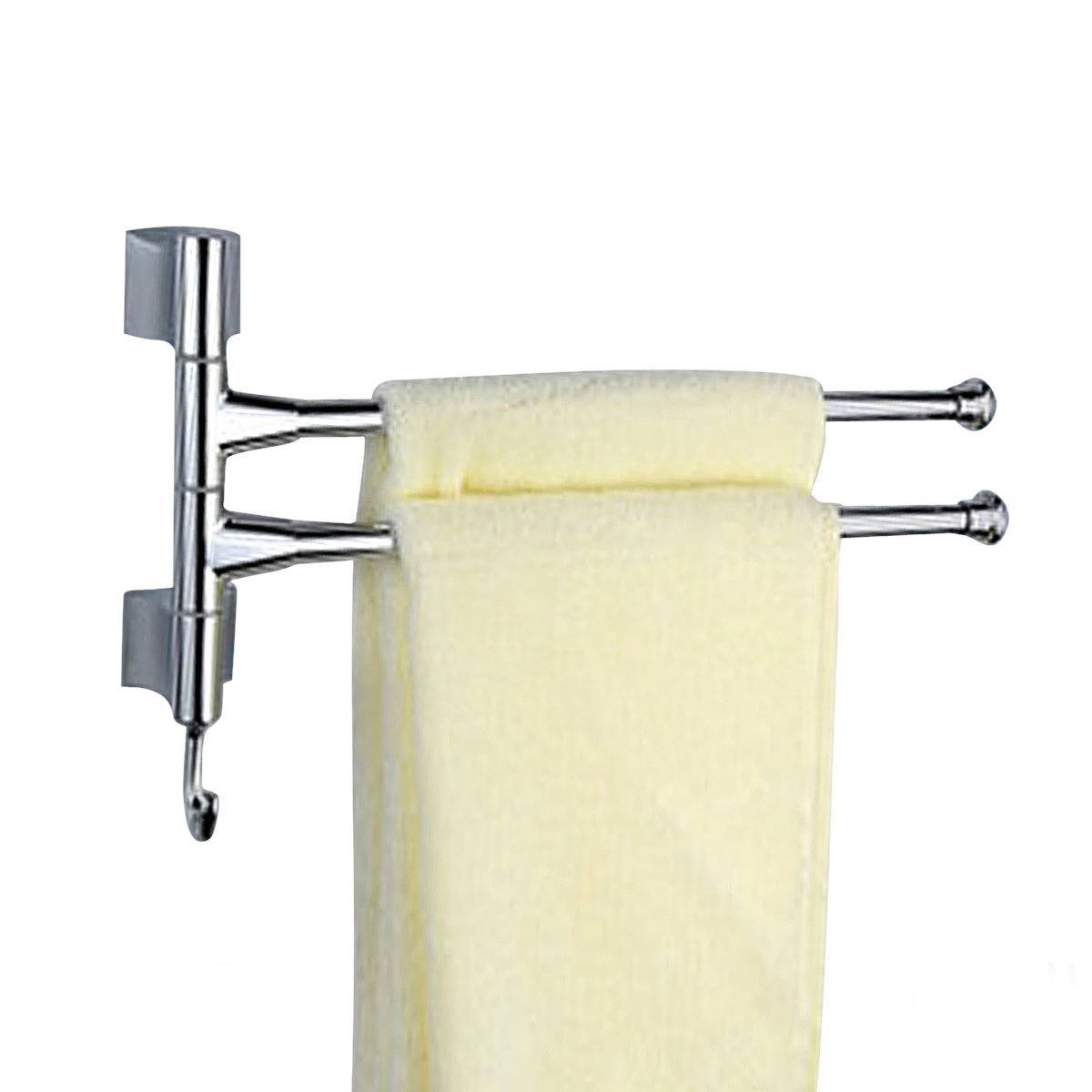 Agile-shop Wall-Mounted Bathroom Kitchen Towel Rack Holder - 2 Swing Arms, Polished Stainless Steel