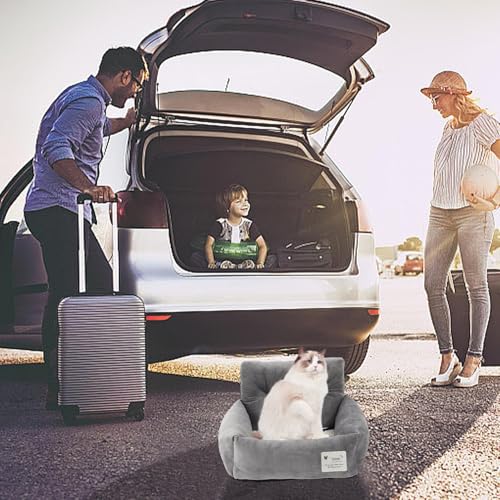 Hunde Autositz Für Kleine/Mittlere Hunde Wasserdichter Und Waschbarer Hunde Autositz Hundesitz Auto Rückbank Hundebett Auto Hundekorb Ansteckbare Leine Für Autositz Hund