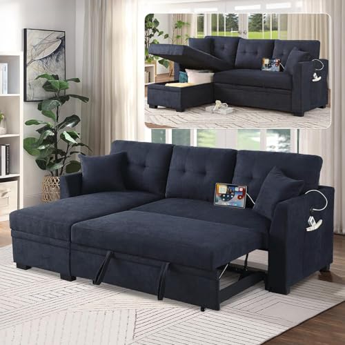 Consejos para Comprar Sofa Cama Esquinero al mejor precio. 50 Osparple - Sofá cama extraíble en forma de L, sofá modular convertible seccional de terciopelo, sofá esquinero, cama y sofá cama con sillón de almacenamiento reversible,...