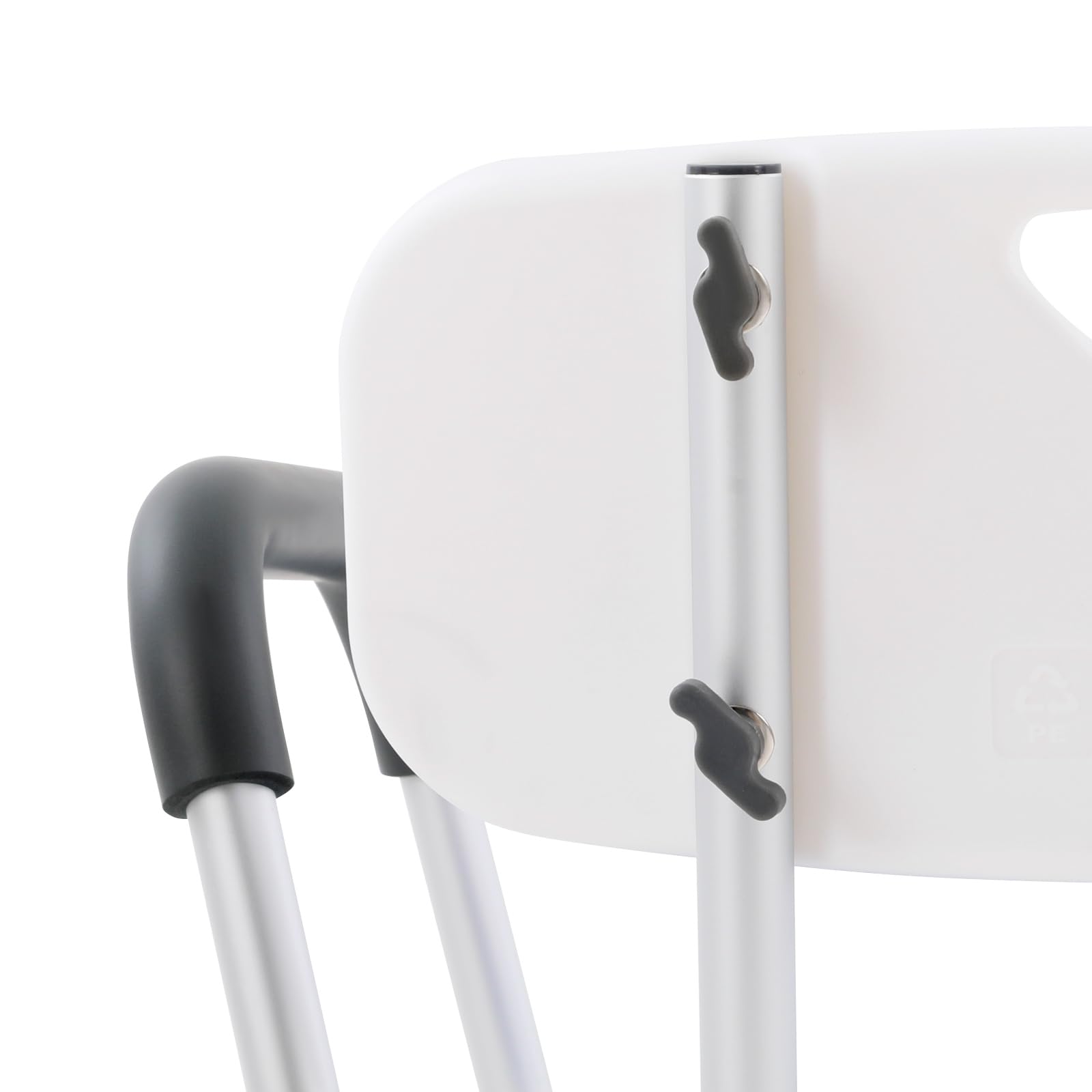Silla de Ducha Ajustable de 34 a 42cm,Taburete de Ducha Antideslizante de hasta 250kg,con Respaldo,reposabrazos y cojín de Silicona extraíble,Silla de bañera de Acero para Ancianos y Discapacitados