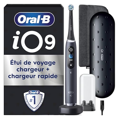 Oral-B iO 9 Brosse A Dents Electrique Noire Edition Speciale, 7 Modes De Brossage Avec Blancheur,...