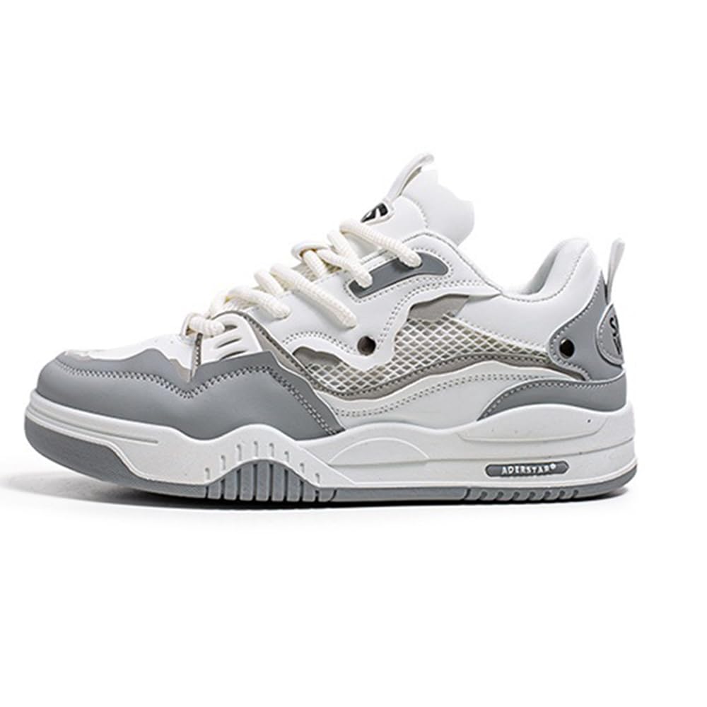 Herren Y2K Skateboard Schuhe Fashion Sneakers aus Atmungsaktivem PU-Leder Klassische Schnürung Freizeitschuhe