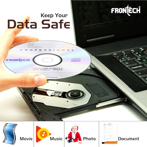 FRONTECH CDR 700MB Media 80 Mins 52X Speed - Pack of 50, Professional CD-R with Advanced German Technology, (CDR-0002) - Image 3