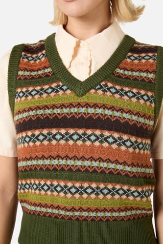 Women Vintage Knit Crop Sweater Boho Sleeveless V Neck Colorful Argyle Plaid Pattern Slim Fit Preppy Sweater Vest2