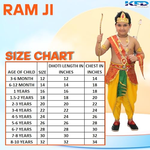 Image of Kaku Fancy Dresses Ram Costume for Kids Infant Baby Ram Dress for Boys with Accessories