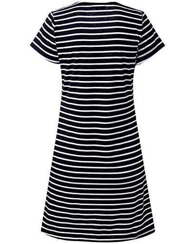 SOLERSUN Women's Casual T-Shirt Dresses Long Sleeve Loose Swing Tunic Dress with Pockets (XXL, Black)