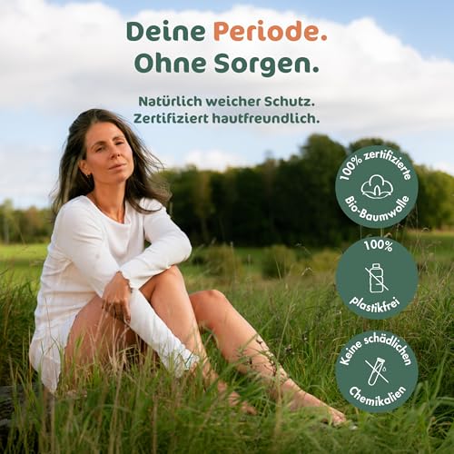 Naty Tampons Mini aus 100% Bio-Baumwolle | Frei von schädlichen Chemikalien | Plastikfrei | Ohne Duftstoffe | Hypoallergen | Gynäkologisch getestet | Natürlicher Auslaufschutz | Vegan | 18 Stück