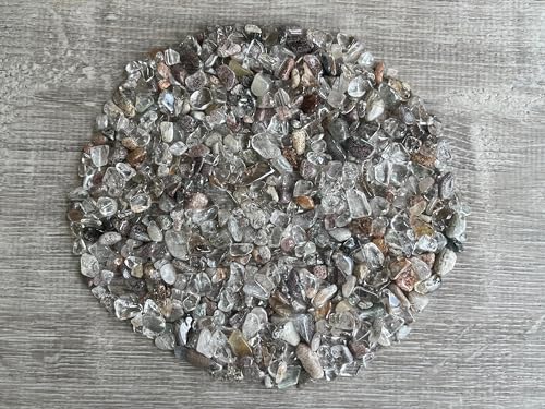 Image of GAF TREASURES 2 oz Lot Natural Semi Tumbled Gemstone Chips, Crushed Mini Crystals, Undrilled Crystal Chips (Rutilated Quartz Mixed)