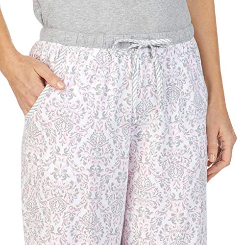 Image of Carole Hochman 4-Piece 100% Cotton Pajamas for Women Set for Sleep & Lounge | Womens V-Neck T-Shirt & Tank Pajama, Capri PJ Pants & Shorts with Pockets Lightweight Breathable Sleepwear & Loungewear Sets