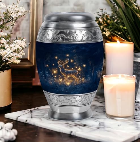Image of Deer Urn Small Urns for Women Human Ashes 1 Large & 4 Small | Large Funeral Urn for Mom & Dad, Large Cremation Urns, Adult Large Urns for Male & Female