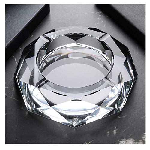 NTT Mode Durable Cristal Cigare Cendrier de Haute qualité Creative Cigarettes européenne octogonal Cendrier Fumeurs Accessoires (Color : Clear, Size : 20cm) Cover