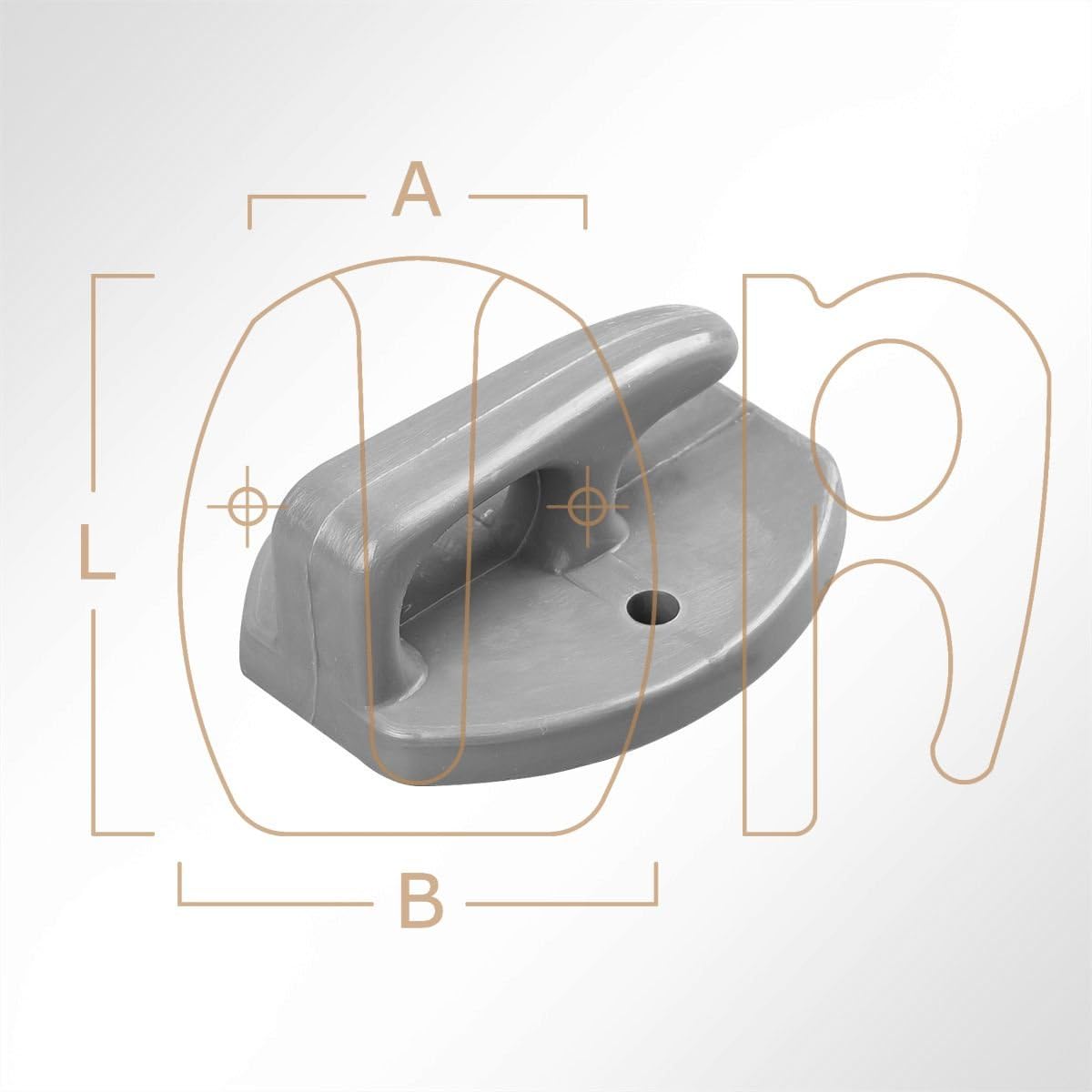 Kombi-Nylonhaken groß mit Ring, (BxL) 47x55mm in Weiß (250 Stück)