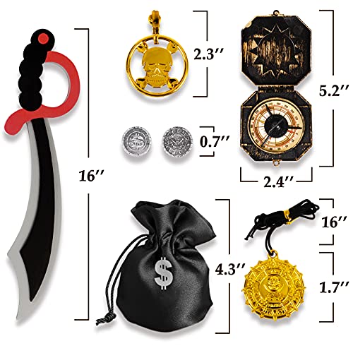 G.c Pirate Costume For Kids Pretend Role Play Dress Up Party Favors Deluxe Toys Gift Pirate Set For Children Toddler (5-6 Years) #TOP5