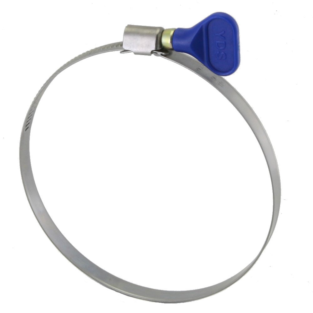 EVEREON YDS Butterfly Stainless Steel W2 Hose Clamp, Turn Key, 90-110 mm (3-1/2" to 4-3/8") Diameter Ranger, 9 mm Bandwidth (Pack of 5)