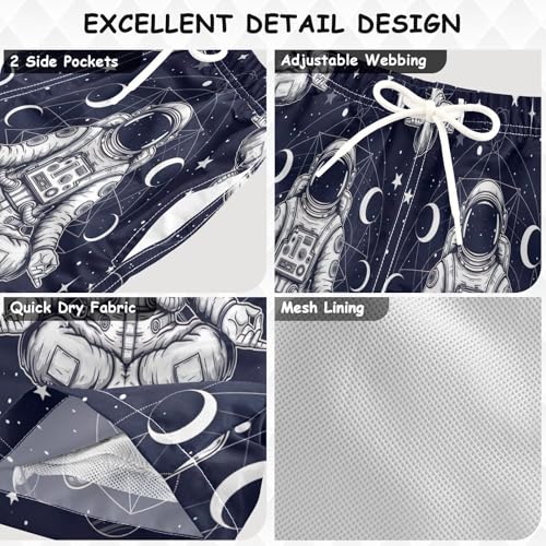 Swimming Trunks for Kids, Swim Trunks for Toddler Boys 2t, Astronaut Meditative Pose3