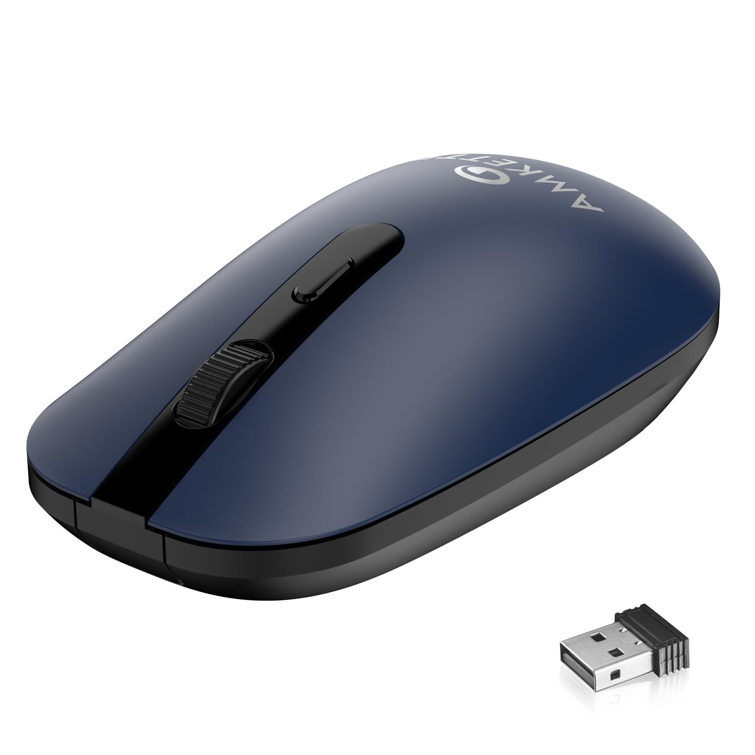 Amkette Hush Pro Edge Wireless Mouse, 2.4Ghz Wireless Connection with USB Nano Receiver, Ergonomic Design, High Precision 3 DPI Settings, Smart Auto Sleep Function and Mouse On/Off Switch (Blue) (B0CJRFZSYB) Amazon Price History, Amazon Price Tracker