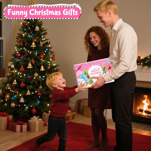 Schleim Adventskalender 2025 für Kinder,24-Tage-Countdown Slime Weihnachtskalender Kinder,12 Stück Weihnachten Überraschungen Geschenk Schleim Kit für 3 4 5 6 7 8 9 10 11 Jahre Jungen Mädchen(Rosa)