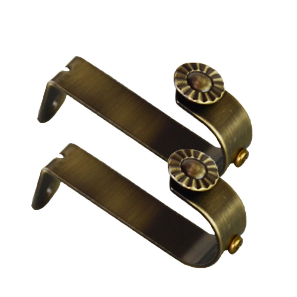 iModen Curtain Drapery Rod Bracket/Curtain Rod Holder/Bracket for Drapery Rod/Bracket Set for Draperies Rod for 1.1 Inch Rod (2 Pcs, Bronze)