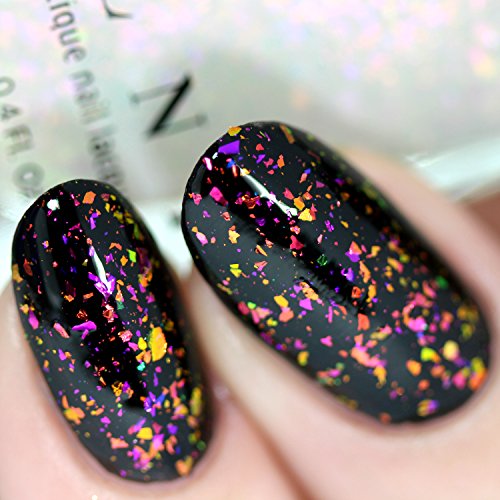 Image of ILNP Lovebird - Red, Orange, Gold, Green Color Shifting Iridescent Flakie Topper Nail Polish
