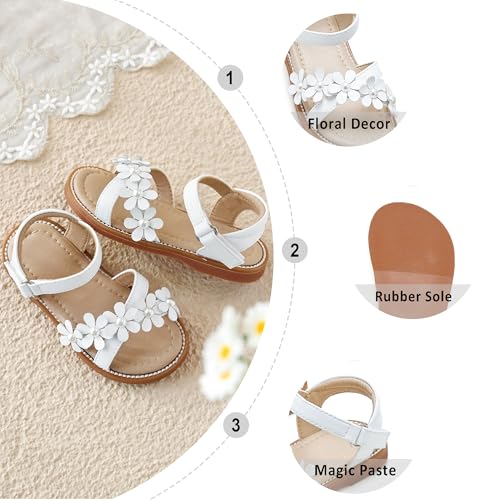 Image of Otter MOMO Girls Open Toe Princess Flat Sandals with Comfort Sole Summer Sandals
