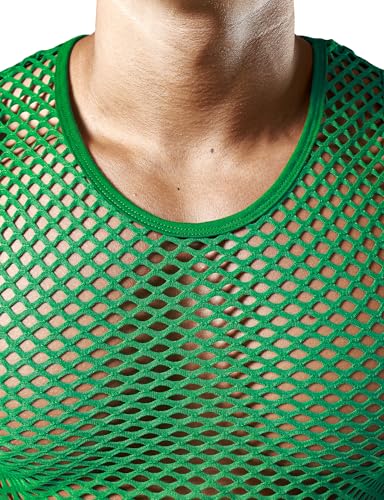 Image of JOGAL Men's Mesh Fishnet Fitted Sleeveless Muscle Top