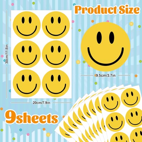 Vinilos Decorativos Smile Amarillo 9 Hojas 7.9x11.8 pulg miniatura 2