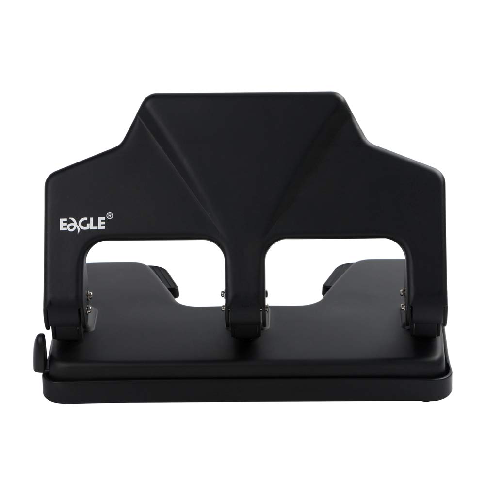 Eagle Heavy Duty 3-Locher, Krafteinsparung 50%, Kapazität 30 Blatt, schwarz