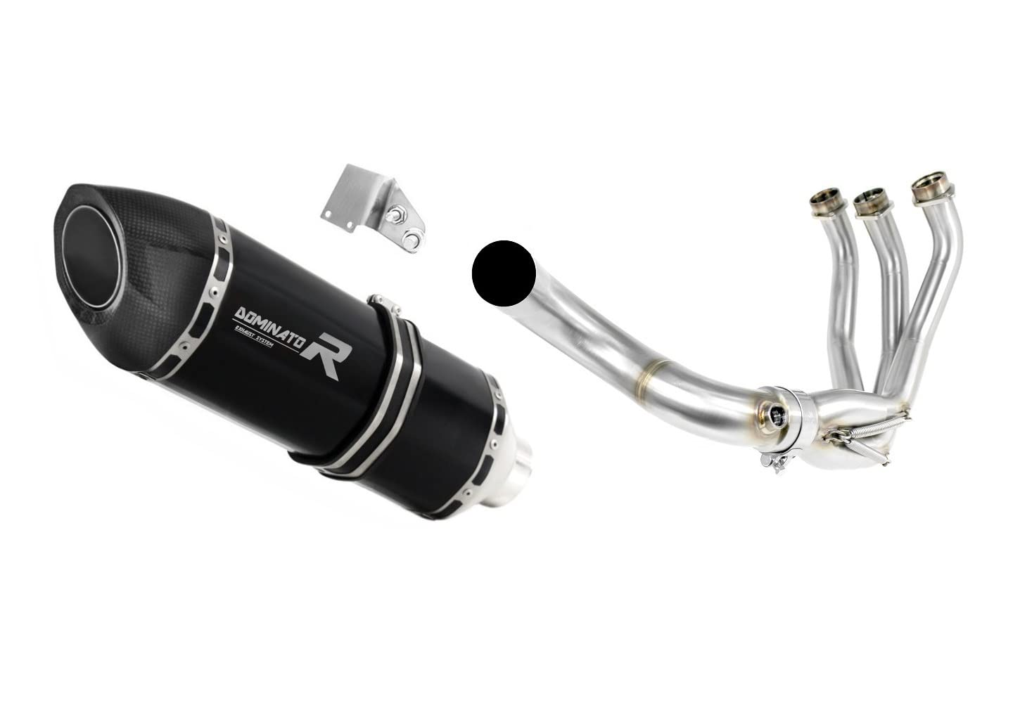 DOMINATOR Impianto di scarico Collettori Marmitta Silenziatore HP5 NERO compatibile con MT 09 TRACER 2015-2020