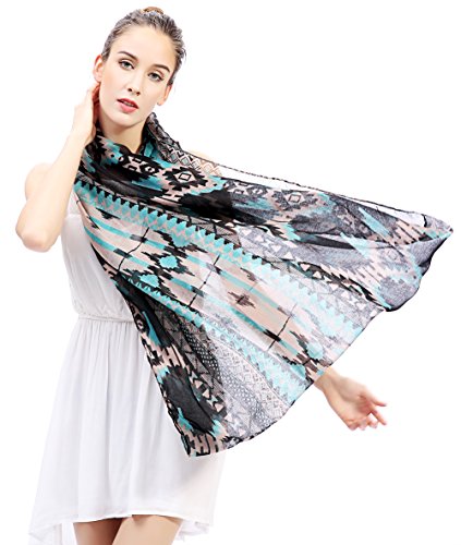 Ethnic Aztec Tribal Geometric Print Women's Infinity Scarf Lightweight4