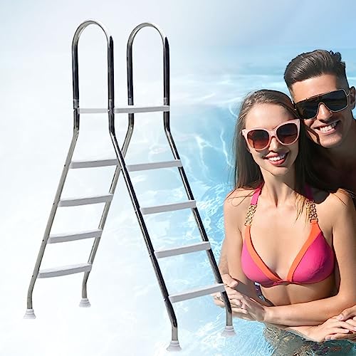 Escalera para piscina de acero inoxidable con 8 escalones antideslizantes miniatura 1