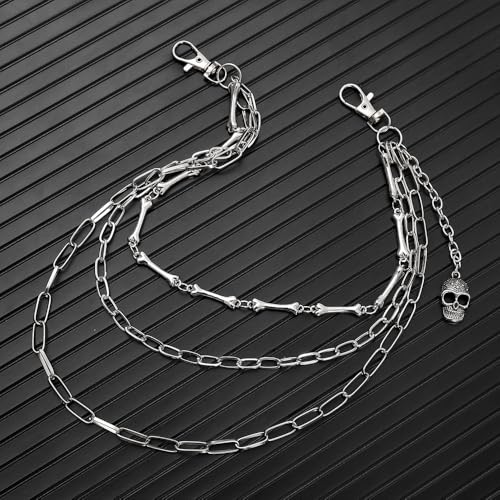 Image of Gothic Pants Chain Wallet Keychain Edgy Punk Hip Hop Waist Accessory for Jeans, Streetwear Women Men