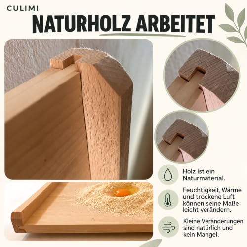 CULIMI Holzbackbrett – Teigbrett und Nudelbrett 100x60 cm zum Ausrollen – Ansicht 4