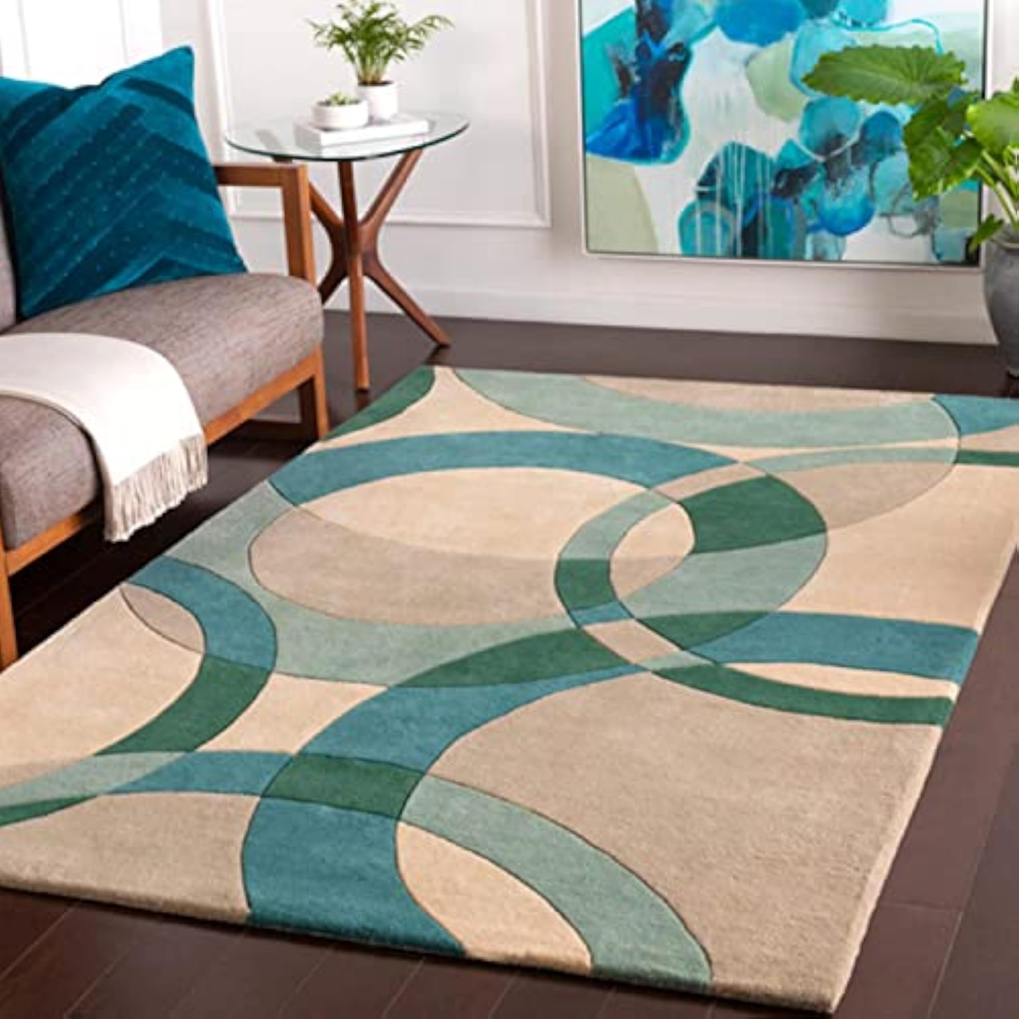 Handmade Wool & Blend Carpet, Multicolor