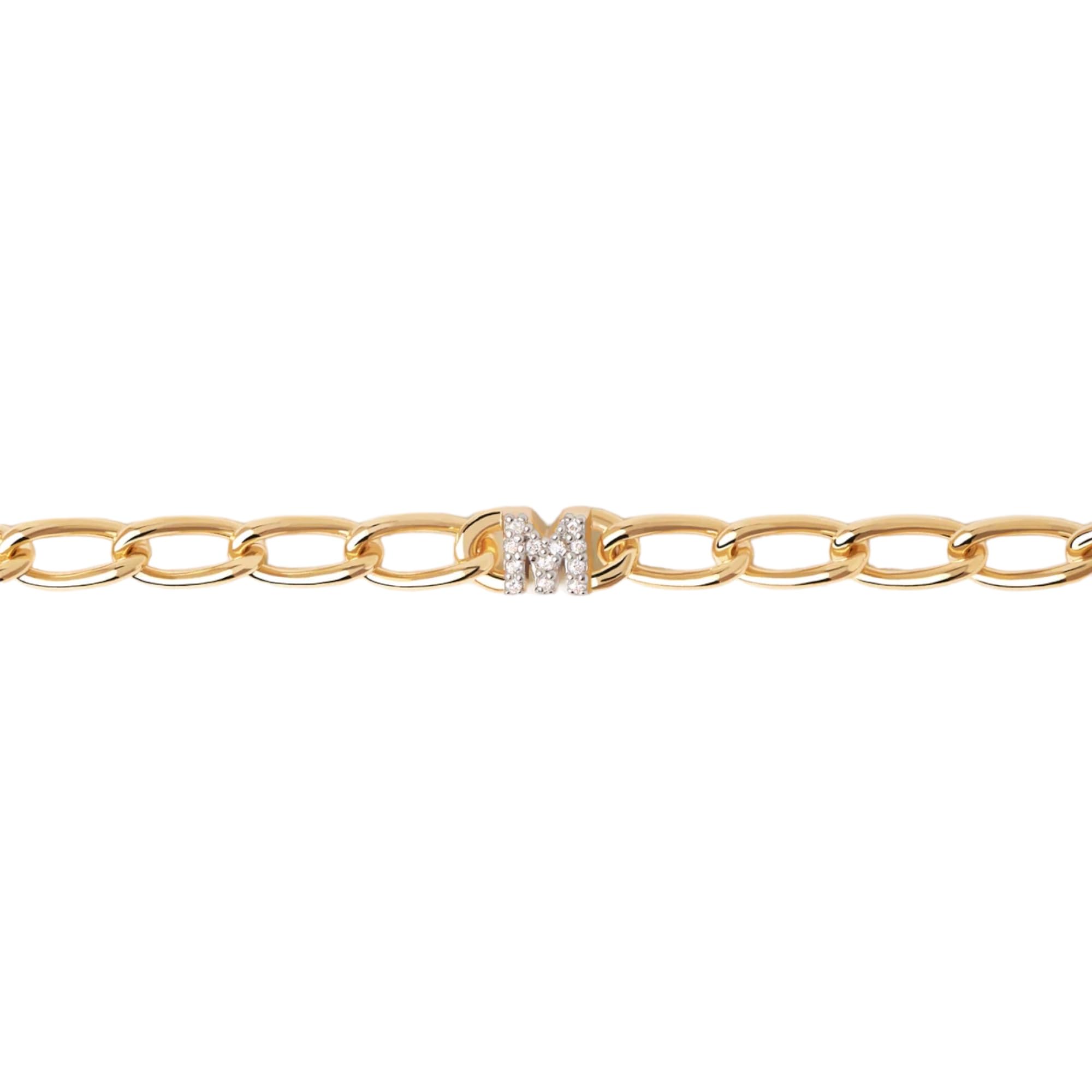 P D PAOLA Letter Bracelet Bracciale a maglie lettera oro (19, M)
