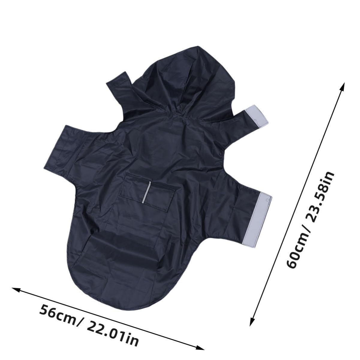 HOLIDYOYO Reflective Hooded Pet Raincoats for Big Dogs Dog Rain Jacket Poncho Protects Pets Wet Weather Black