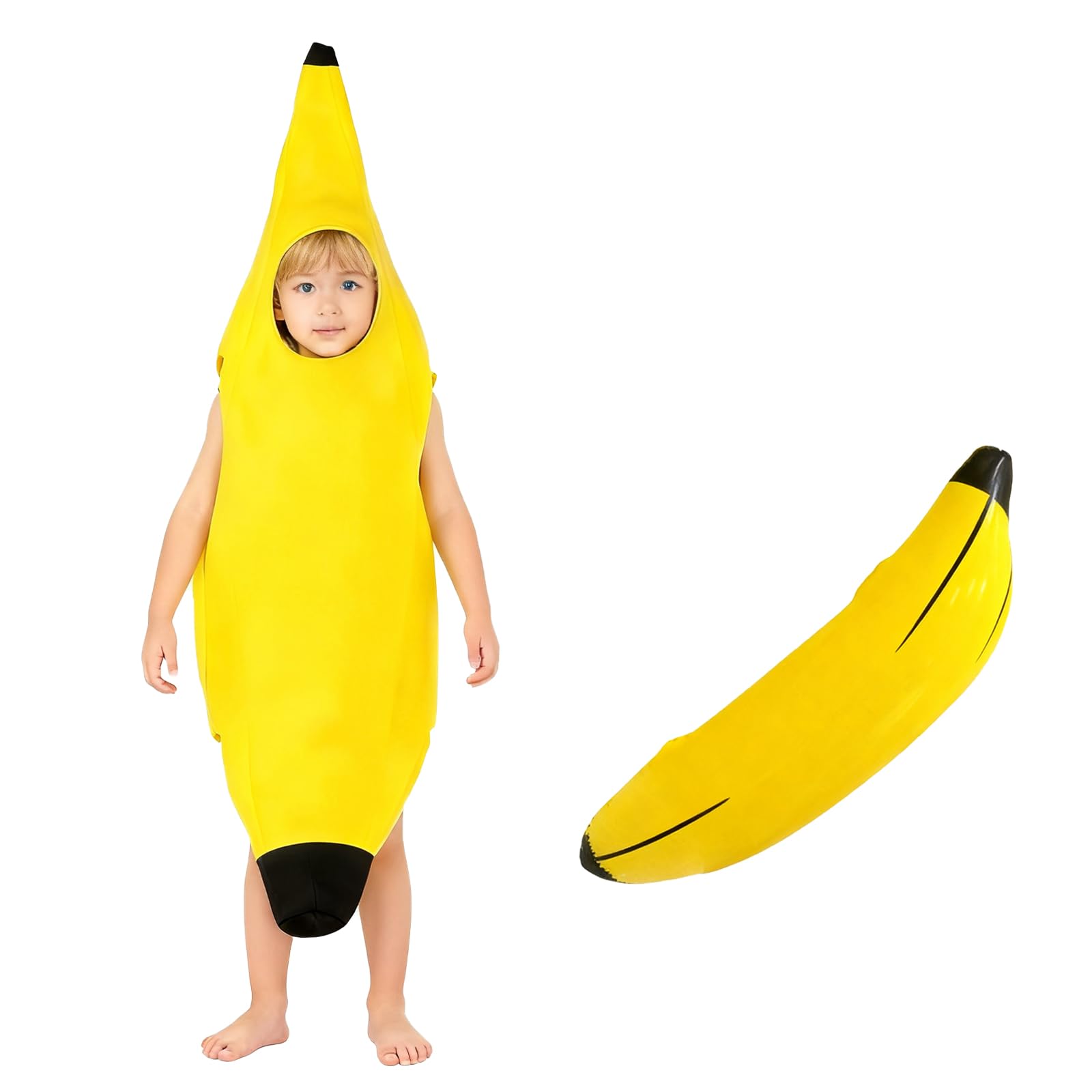Kostium bananowy, zabawny kostium o lekkim kształcie, zabawna sukienka owocowa dla obu płci, łatwa do zakładania i zdejmowania, jeden rozmiar na imprezy tematyczne, Boże Narodzenie, cosplay
