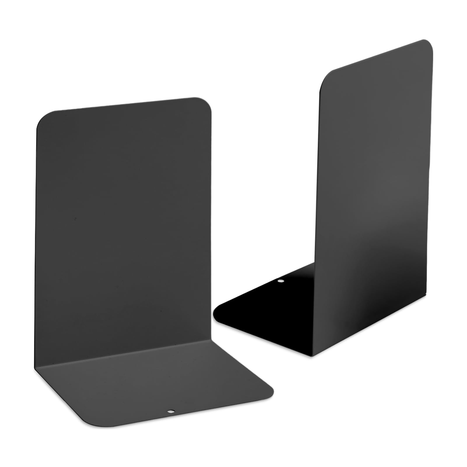 mampg book ends 1 pair black large metal bookends for shelves l-type book stopper for heavy books non-skid bookstand for office home school supplies