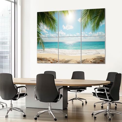 6 Pack Paneles Acústicos Decorativos Palmera Playa Tropical 72"x48" para Estudio y Oficina miniatura 7