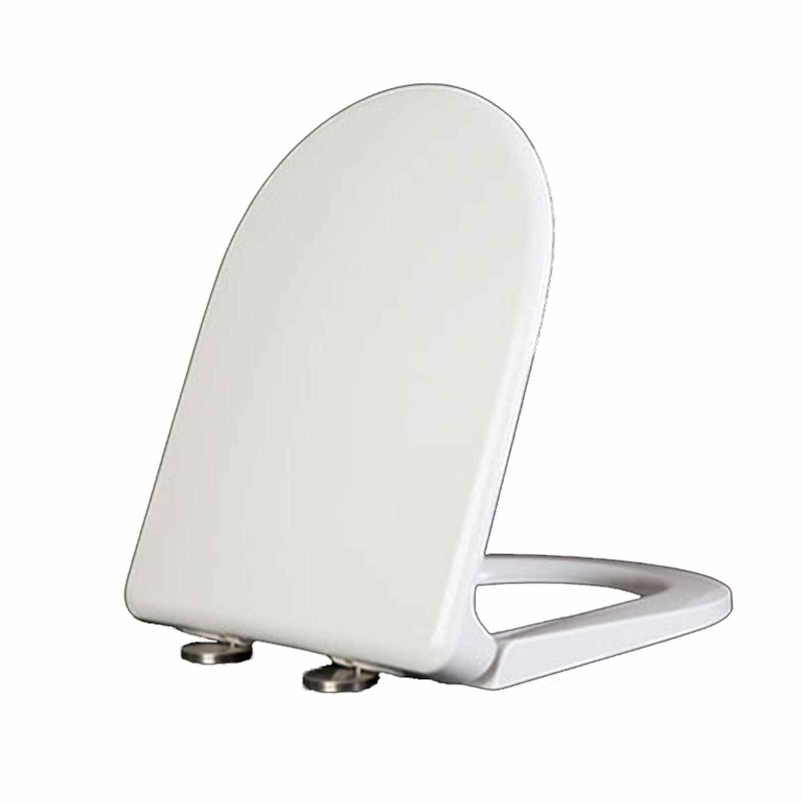 D Shaped Toilet seat White Easy Clean Quick Release Adjustable Hinges, 35.5x44cm, Quick, Toilet, White, Easy, Shaped, seat, Release, Clean, Lightweight, Durable