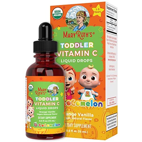 Usda Organic Cocomelon Toddler Vitamin C Liquid Drops & Cocomelon Toddler Probiotic Liquid Drops Bundle By Maryruth's | Immune Support For Kids | Digestive Health & Gut Health | Vegan | Gluten Free #TOP3