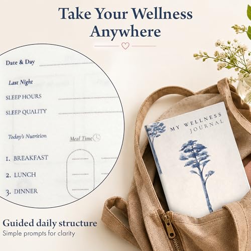 Image of 60-Day Guided Journal - Undated Wellness & Gratitude Planner - Daily Reflection Prompts, Habit Tracker, Mood Tracker - A5 Hardcover, 130 GSM Paper - A Thoughtful Gift for Mindful Living (Blue)