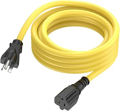 15-Ft Nema 6-20P Extension Cord 250V 20Amp Nema 6-20 Extension Cable 12AWG | 250 Volt 20 Amp Plug to 6-15R, 6-20R, 5-15R, 5-20R 4 In1 Female T Blade Plug Adapter Cable, Heavy Duty 20A AC Power Cord