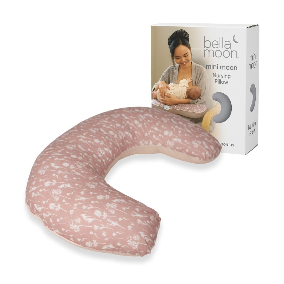 BellaMoon Mini Nursing Pillow for Baby Feeding – Breastfeeding Support Cushion for Moms – Maternity & Pregnancy Pillow – Baby Sleeping, Side Sleeper & Arm Support – Newborn Baby Essentials Set