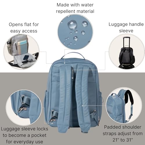 Image of Baggallini Tribeca Expandable Laptop Backpack - 15 inchx11 inch Lightweight Work Travel Bag w /Luggage Sleeve & RFID